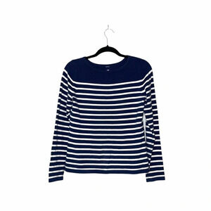 GAP Stretch Navy Blue & White Striped Knit Pullover Sweater Small Women’s